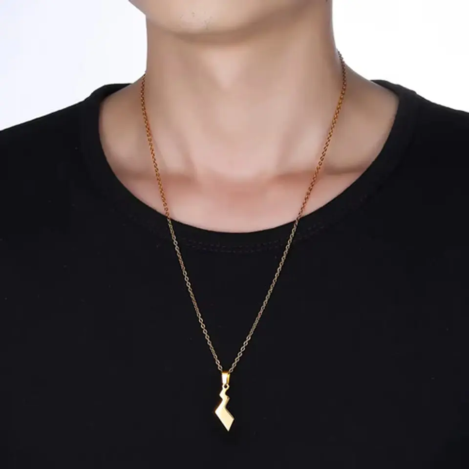 Collar De Acero Para Hombre Mujer Dije Cola Pikachu Pokémon 2