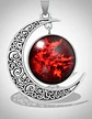 Collar Para Mujer Dije Cabujón Cristal Luna Nebulosa Galaxia - Miniatura 6