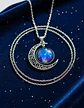 Collar Para Mujer Dije Cabujón Cristal Luna Nebulosa Galaxia - Miniatura 11