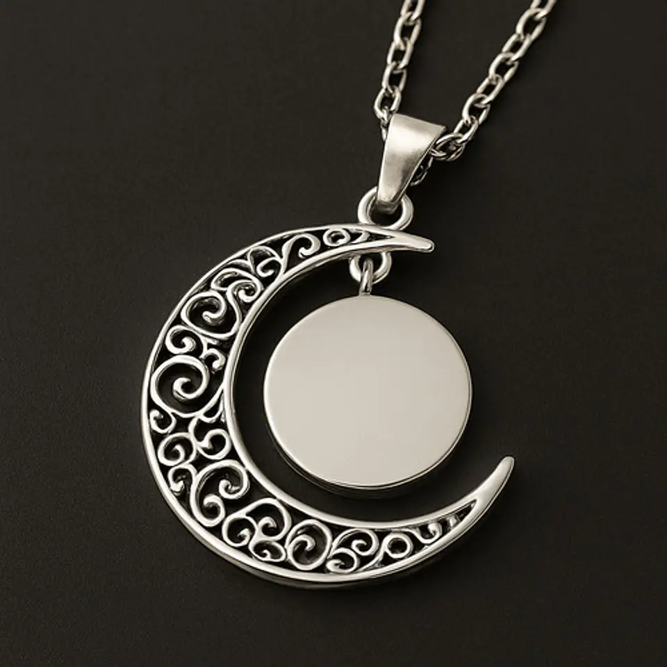 Collar Para Mujer Dije Cabujón Cristal Luna Nebulosa Galaxia 19