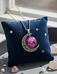 Collar Para Mujer Dije Cabujón Cristal Luna Nebulosa Galaxia - Miniatura 29