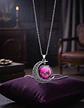 Collar Para Mujer Dije Cabujón Cristal Luna Nebulosa Galaxia - Miniatura 30