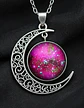Collar Para Mujer Dije Cabujón Cristal Luna Nebulosa Galaxia - Miniatura 32