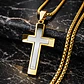 Collar De Acero Cadena Para Hombre Y Mujer Dije Cruz Bicolor - Miniatura 6