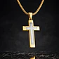 Collar De Acero Cadena Para Hombre Y Mujer Dije Cruz Bicolor - Miniatura 8