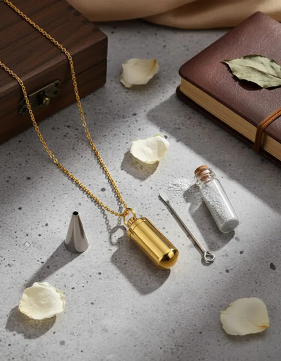 Collar Para Hombre Y Mujer Dije Urna Cilíndrica Para Cenizas 5