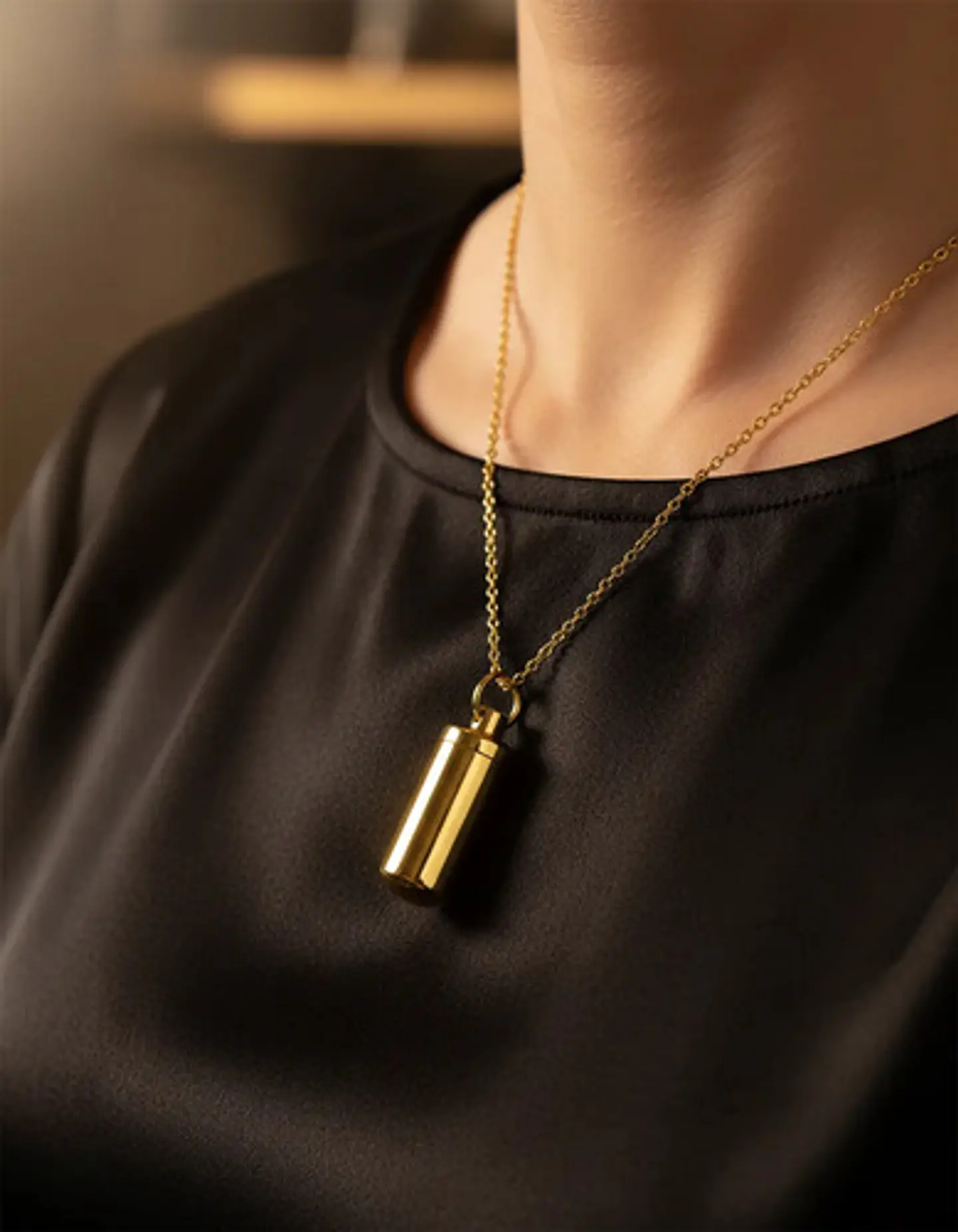 Collar Para Hombre Y Mujer Dije Urna Cilíndrica Para Cenizas 8
