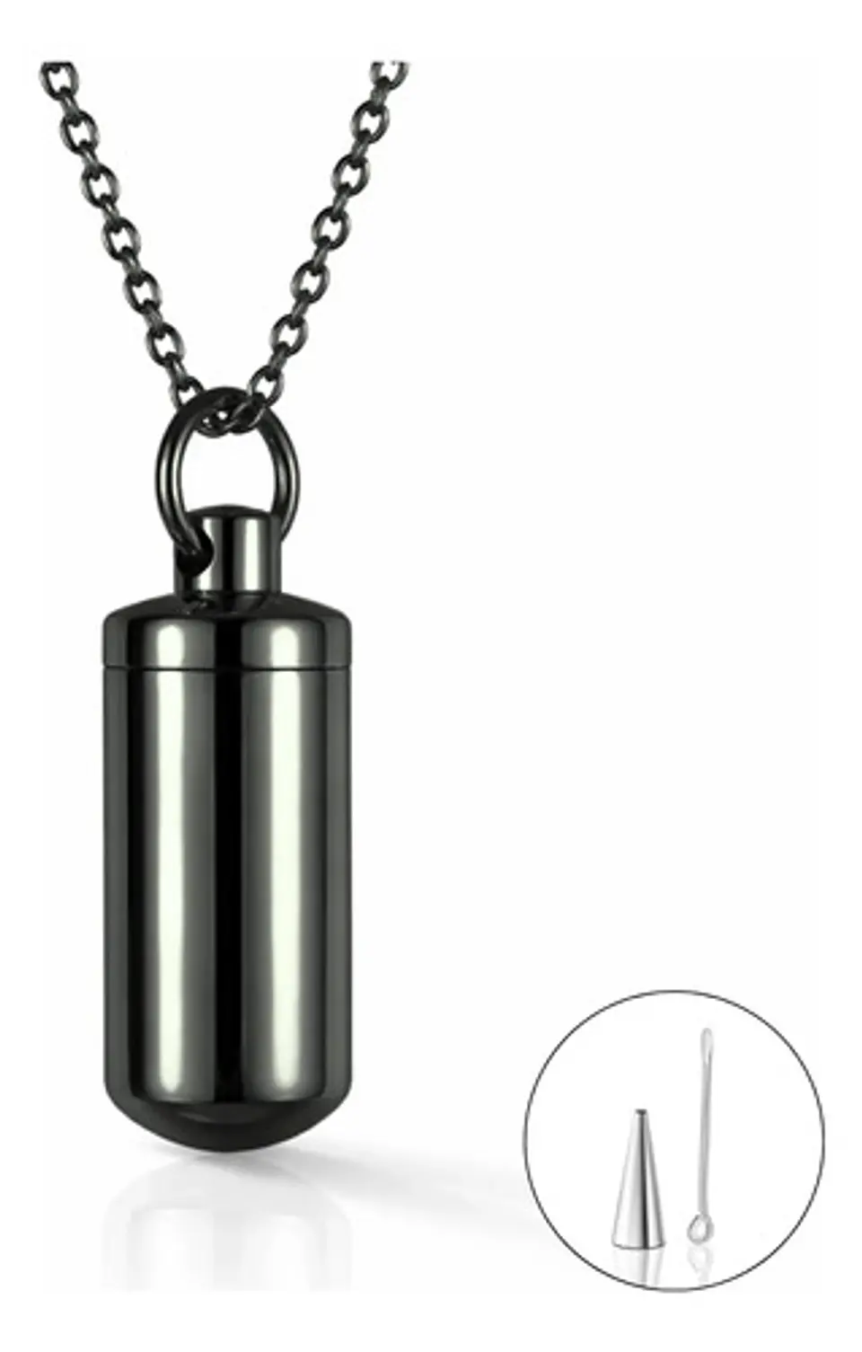 Collar Para Hombre Y Mujer Dije Urna Cilíndrica Para Cenizas 9