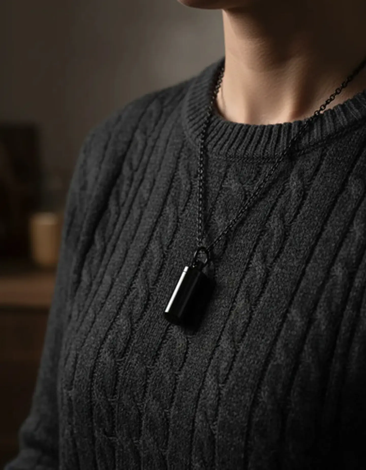 Collar Para Hombre Y Mujer Dije Urna Cilíndrica Para Cenizas 15