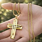 Collar Acero Color Oro Para Hombre Y Mujer Dije Cruz Moderna - Miniatura 4