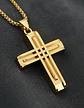 Collar Acero Color Oro Para Hombre Y Mujer Dije Cruz Moderna - Miniatura 7