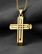 Collar Acero Color Oro Para Hombre Y Mujer Dije Cruz Moderna - Miniatura 8