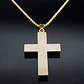 Collar Acero Color Oro Para Hombre Y Mujer Dije Cruz Moderna - Miniatura 9