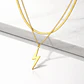 Collar Doble Capa De Acero Para Mujer Dije Rayo Minimalista - Miniatura 2