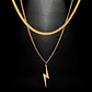 Collar Doble Capa De Acero Para Mujer Dije Rayo Minimalista - Miniatura 10