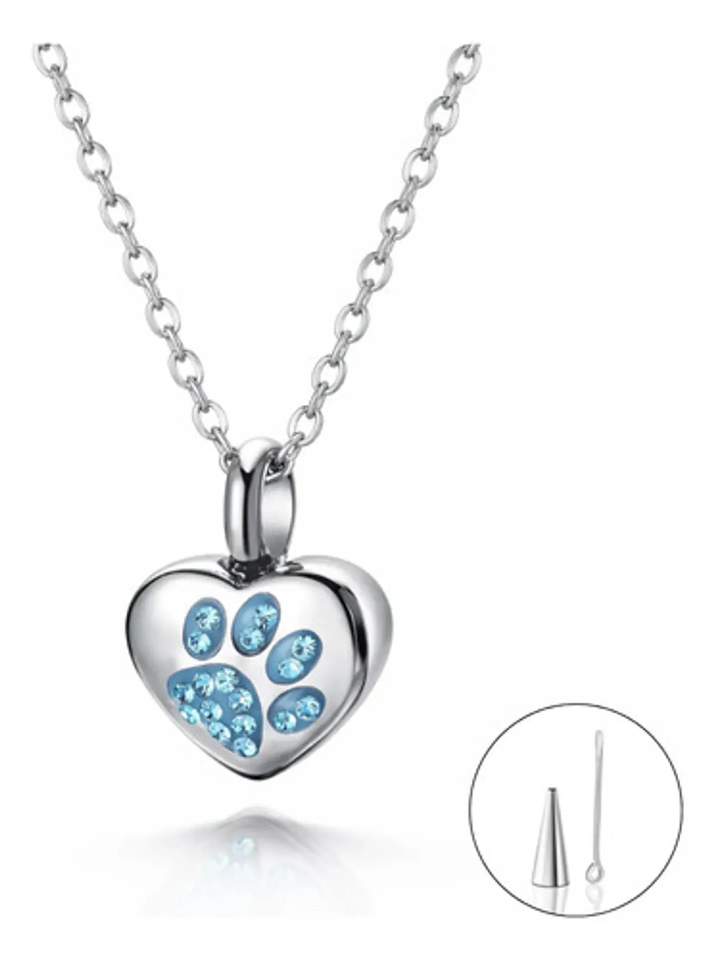 Collar De Acero Para Mujeres Dije Urna Corazón Para Cenizas 1