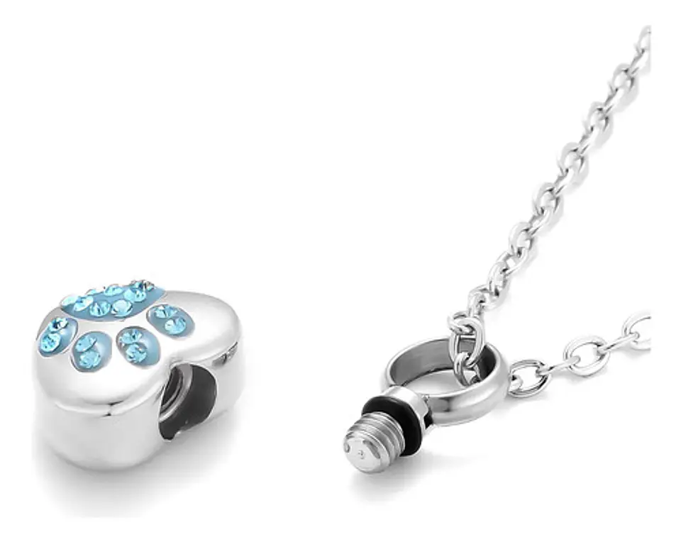 Collar De Acero Para Mujeres Dije Urna Corazón Para Cenizas 2