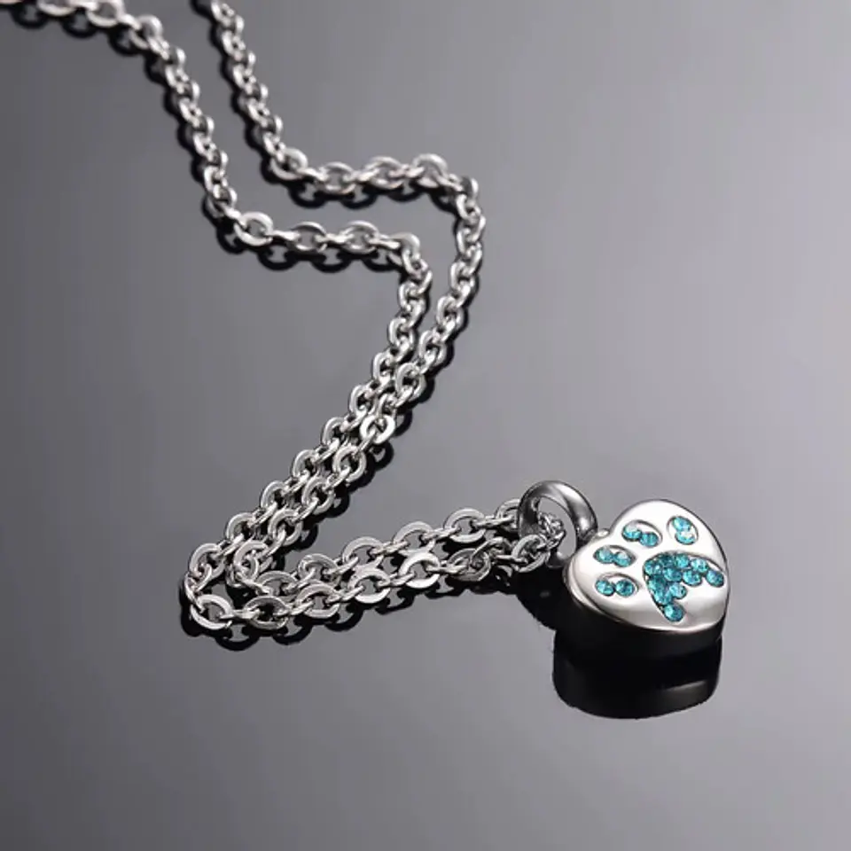 Collar De Acero Para Mujeres Dije Urna Corazón Para Cenizas 7