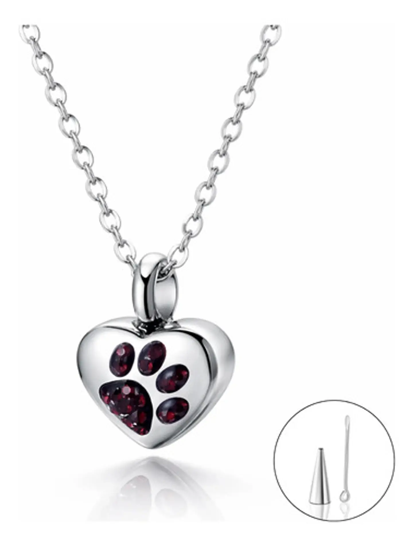 Collar De Acero Para Mujeres Dije Urna Corazón Para Cenizas 9