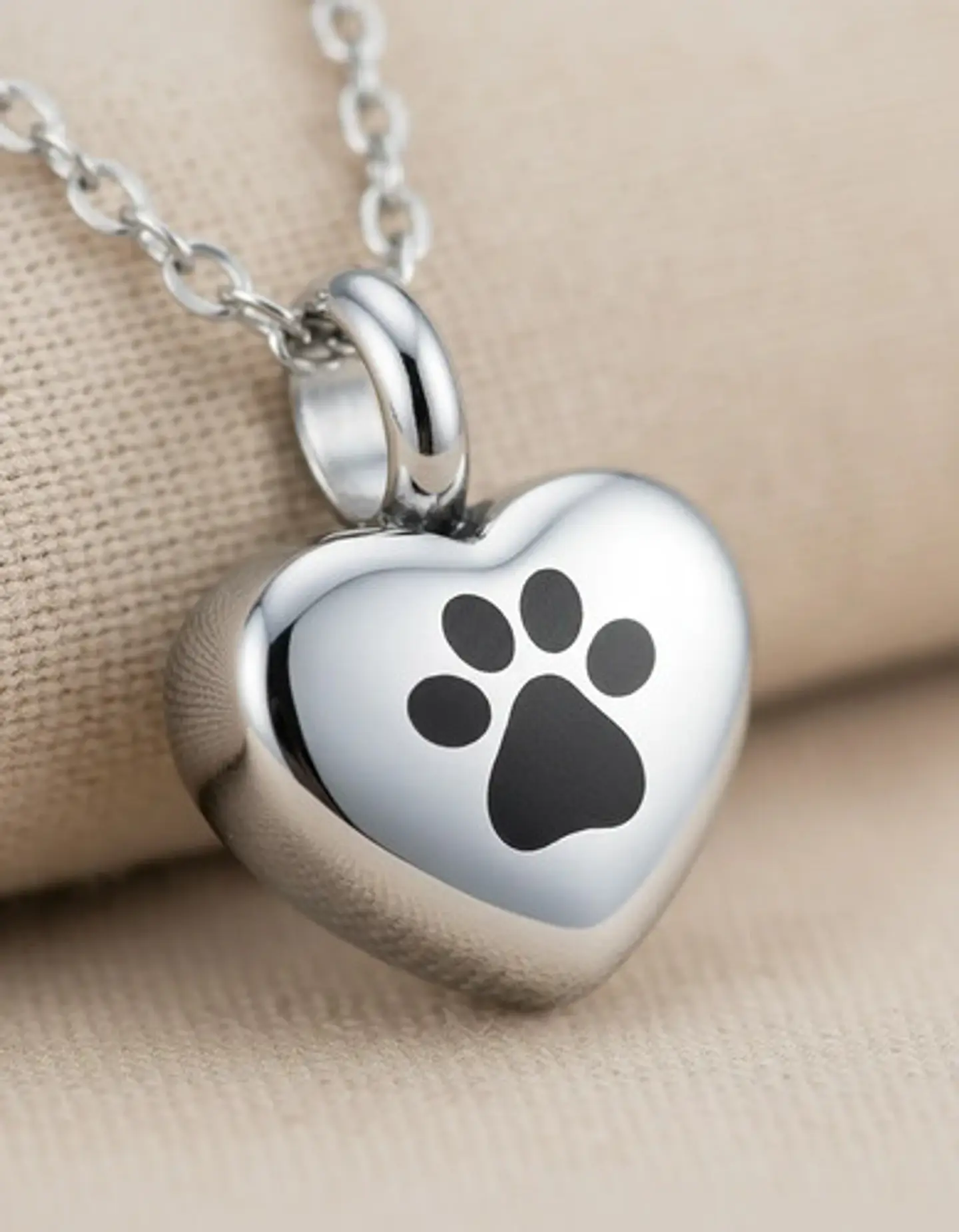 Collar De Acero Para Mujeres Dije Urna Corazón Para Cenizas 19