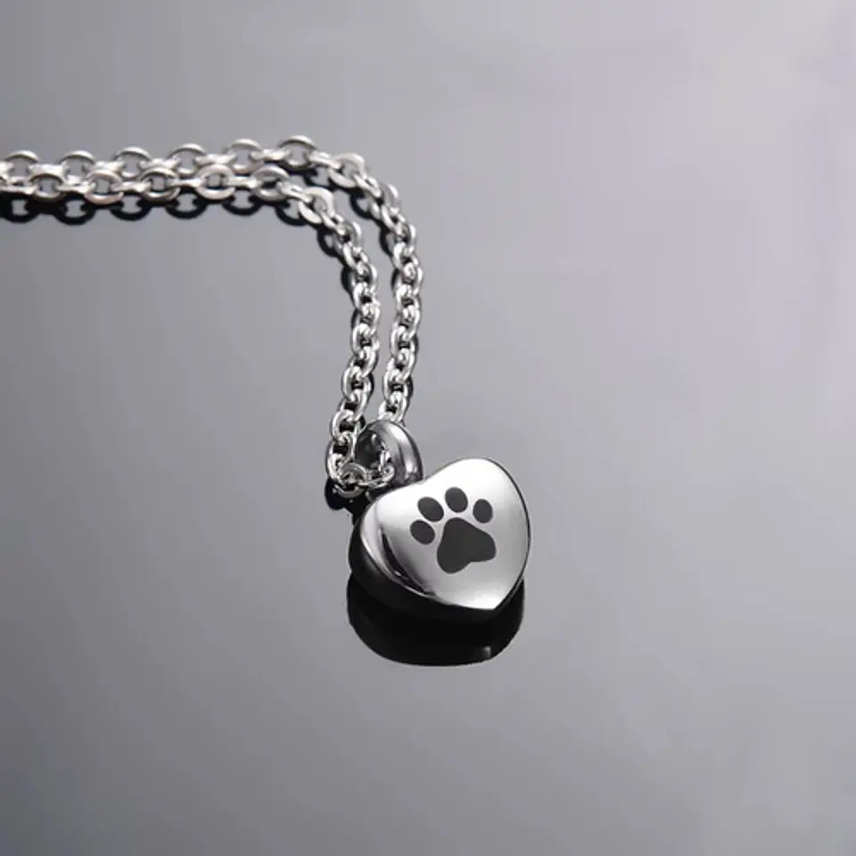 Collar De Acero Para Mujeres Dije Urna Corazón Para Cenizas 22