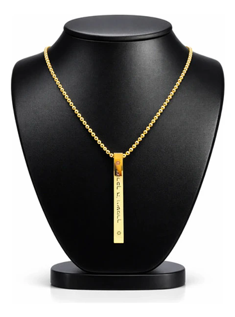 Collar Para Hombres Dije Barra Mezuzah Estrella De David