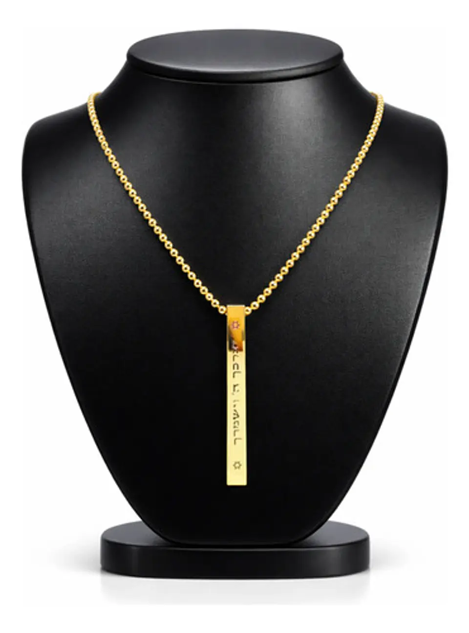 Collar Para Hombres Dije Barra Mezuzah Estrella De David 2