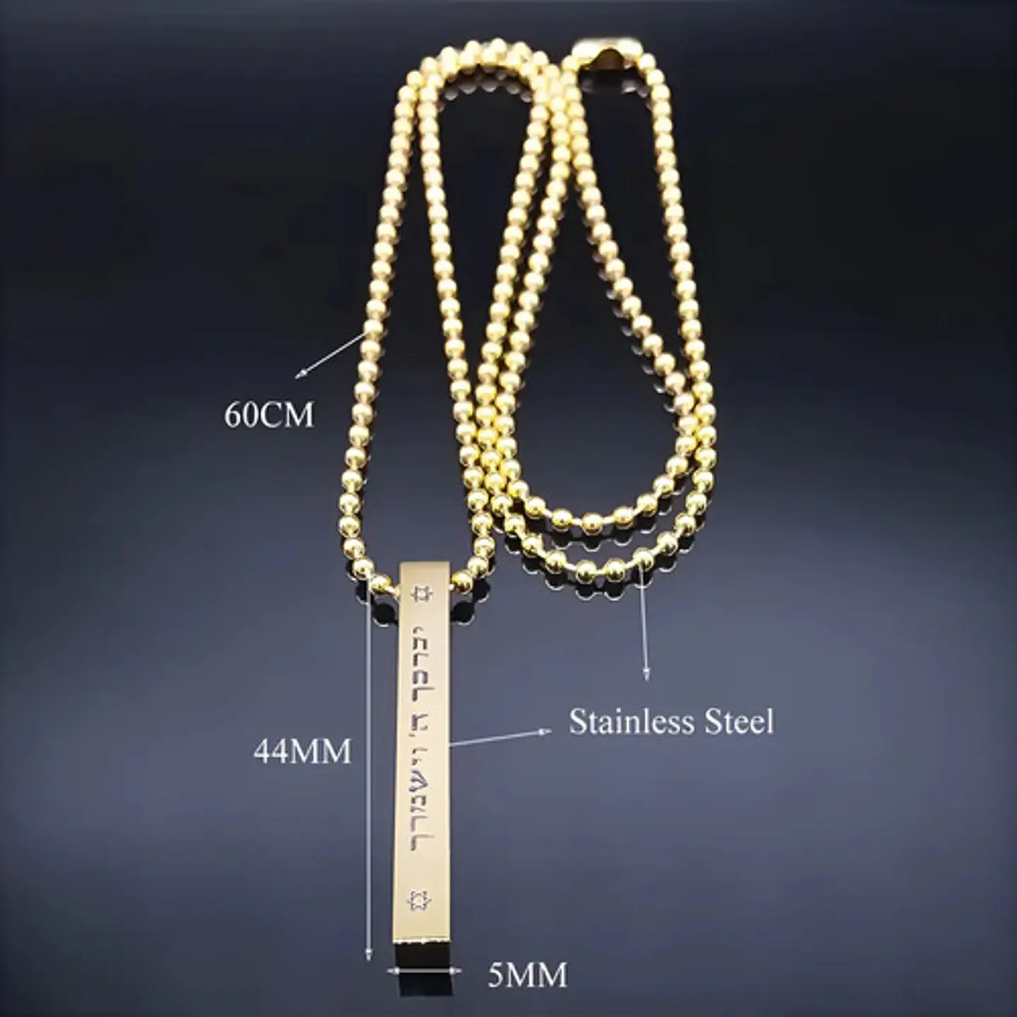 Collar Para Hombres Dije Barra Mezuzah Estrella De David 9