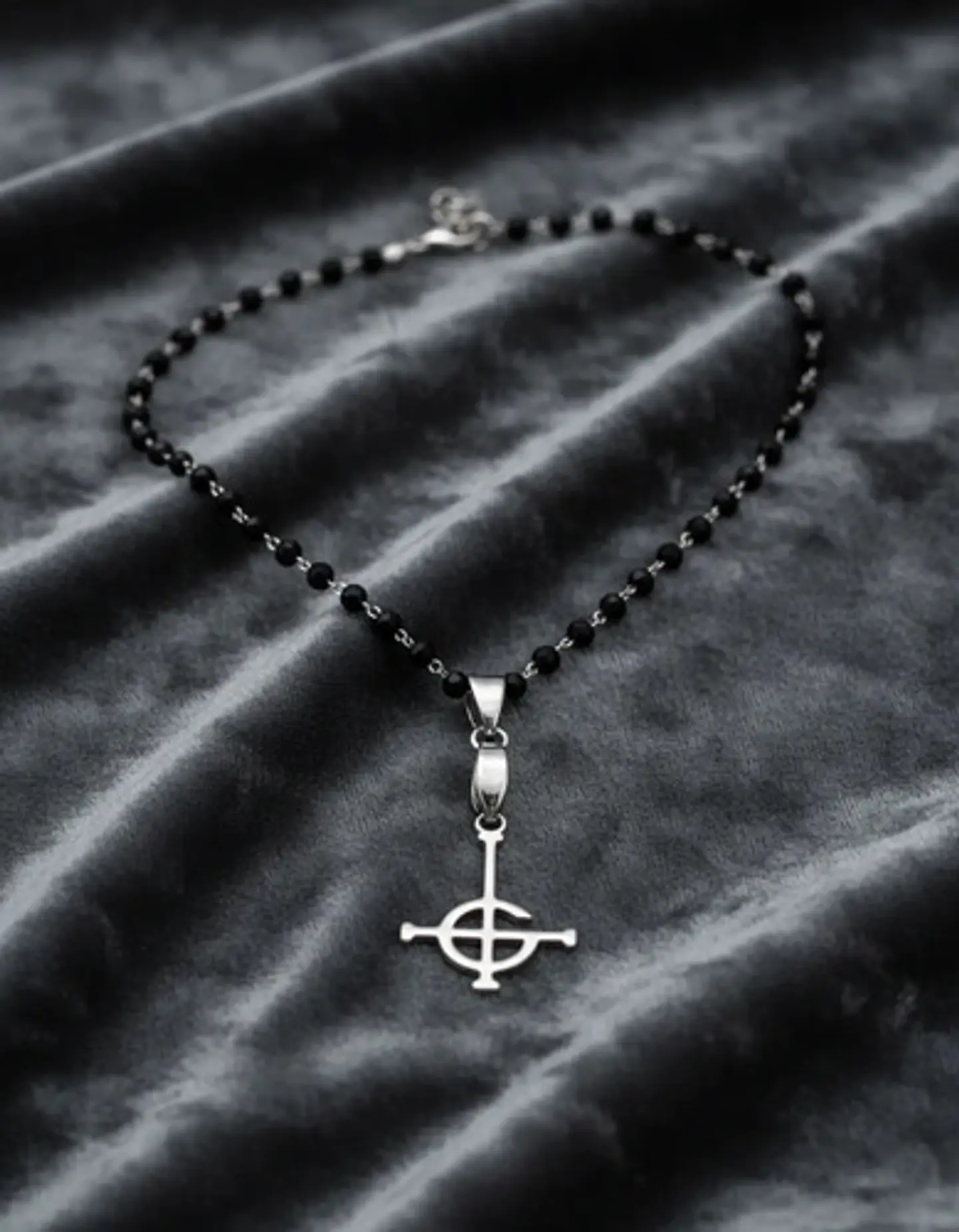 Collar De Acero Para Mujeres Dije Cruz Ghost Bc Papa Emerito 4