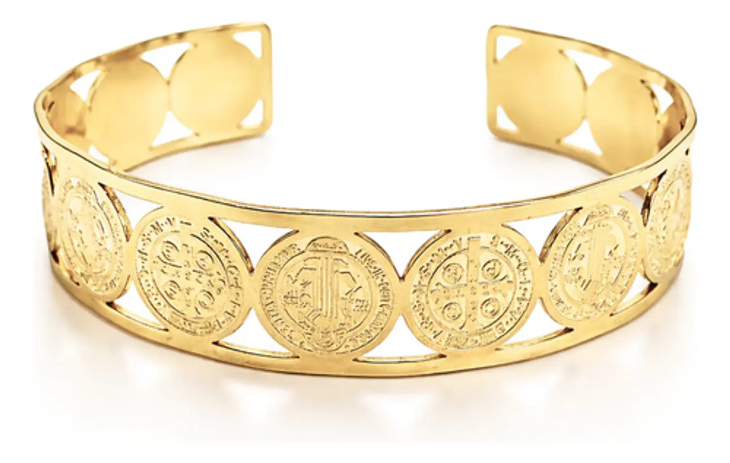 Brazalete De Acero Pulsera Para Mujeres Medallas San Benito 2