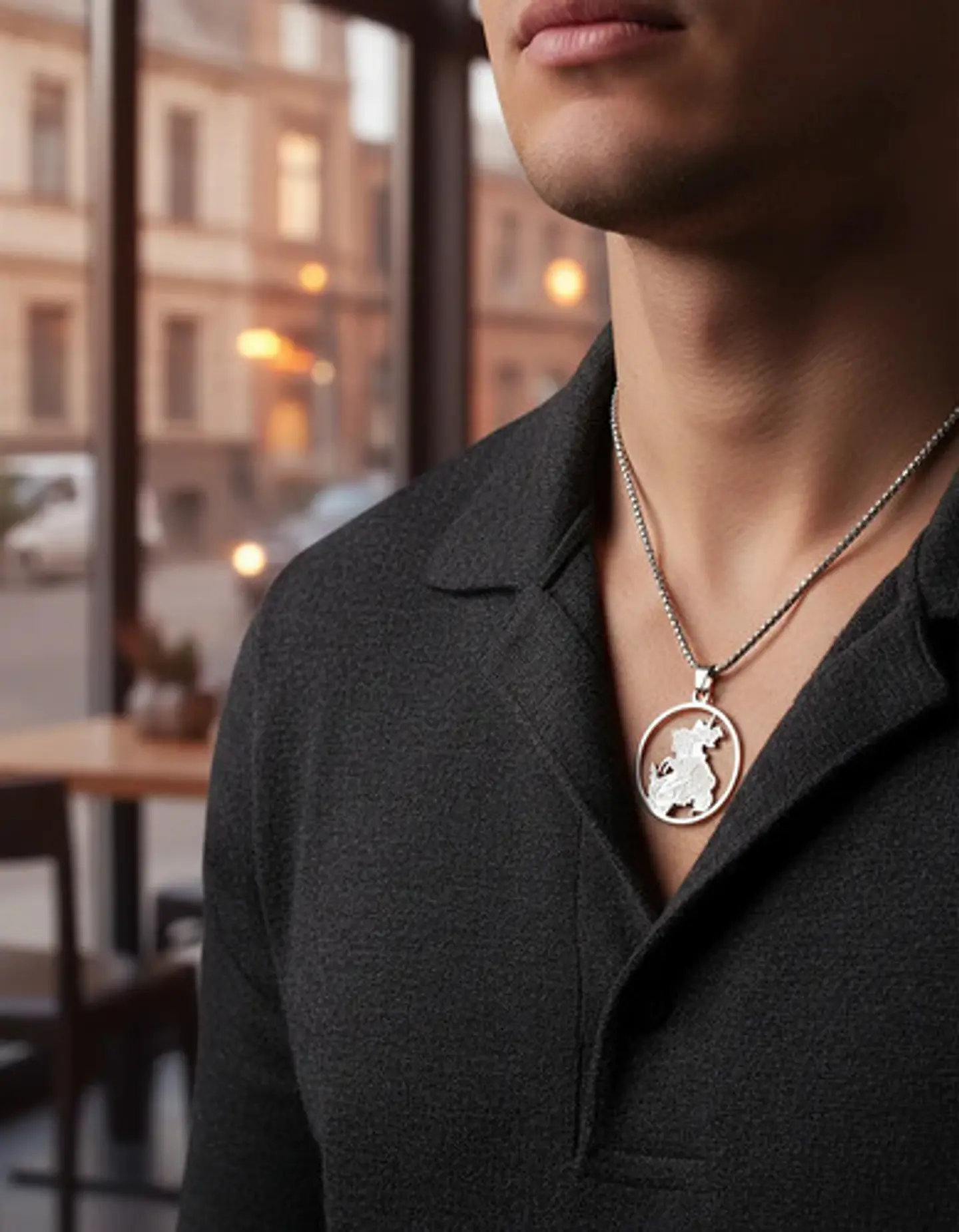 Collar Acero Plateado Para Hombres Dije Arcángel San Miguel 4