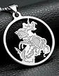 Collar Acero Plateado Para Hombres Dije Arcángel San Miguel - Miniatura 8