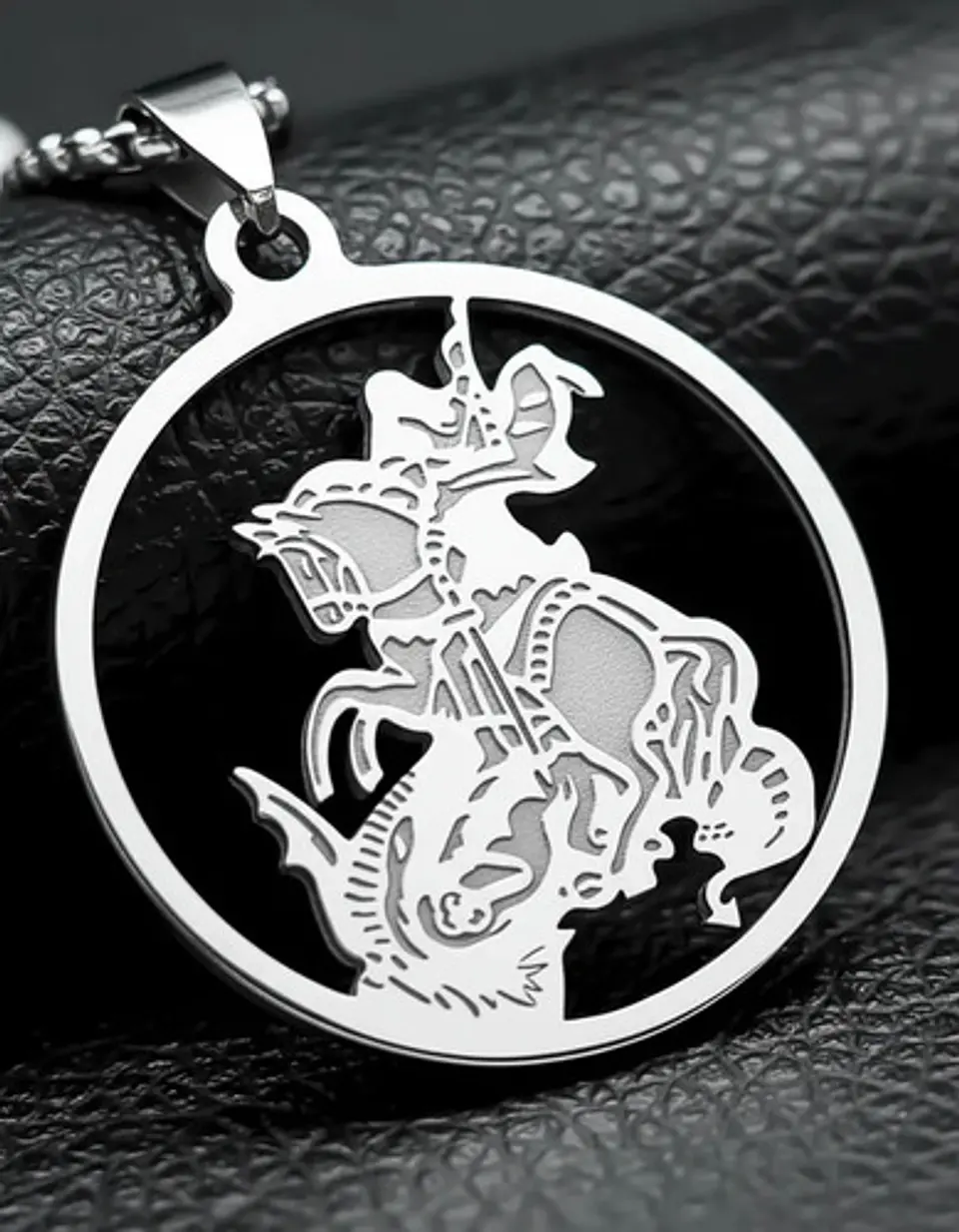 Collar Acero Plateado Para Hombres Dije Arcángel San Miguel 8