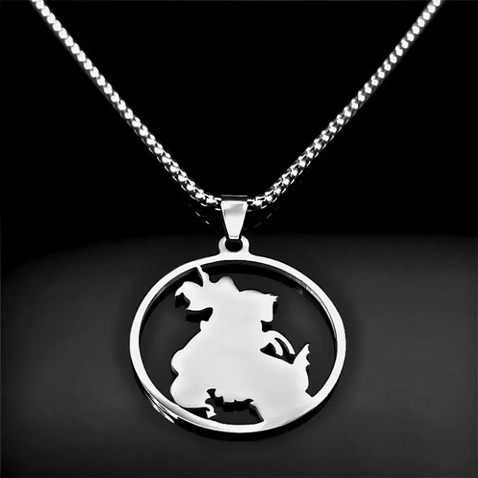 Collar Acero Plateado Para Hombres Dije Arcángel San Miguel 10