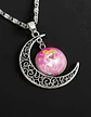 Collar Para Mujeres Niñas Dije Luna Cabujón Princesa Aurora - Miniatura 9