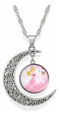 Collar Para Mujeres Niñas Dije Luna Cabujón Princesa Aurora - Miniatura 10