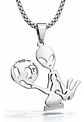 Collar Acero Color Oro Para Hombre Mujer Dije Alienígena Y2k - Miniatura 9