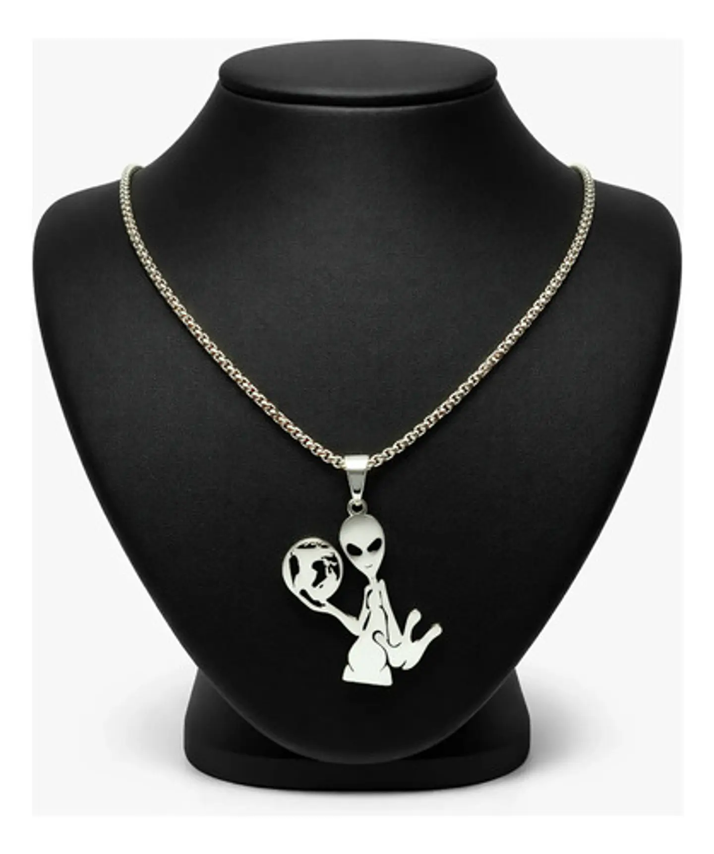 Collar Acero Color Oro Para Hombre Mujer Dije Alienígena Y2k 10