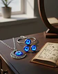 Set Joyería Mujer Collar, Pulsera Y Aretes Dije Galaxia Luna - Miniatura 4