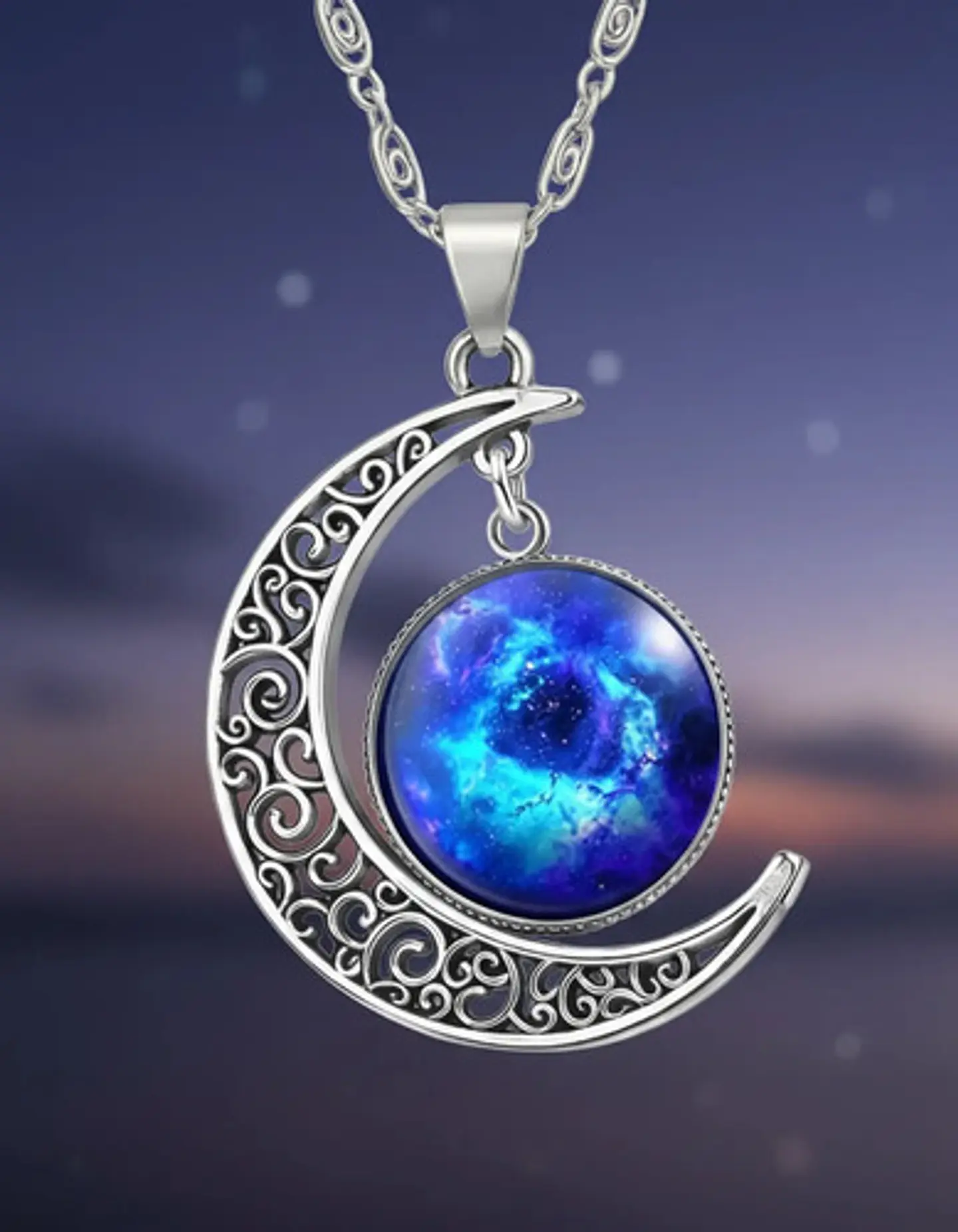 Set Joyería Mujer Collar, Pulsera Y Aretes Dije Galaxia Luna 5