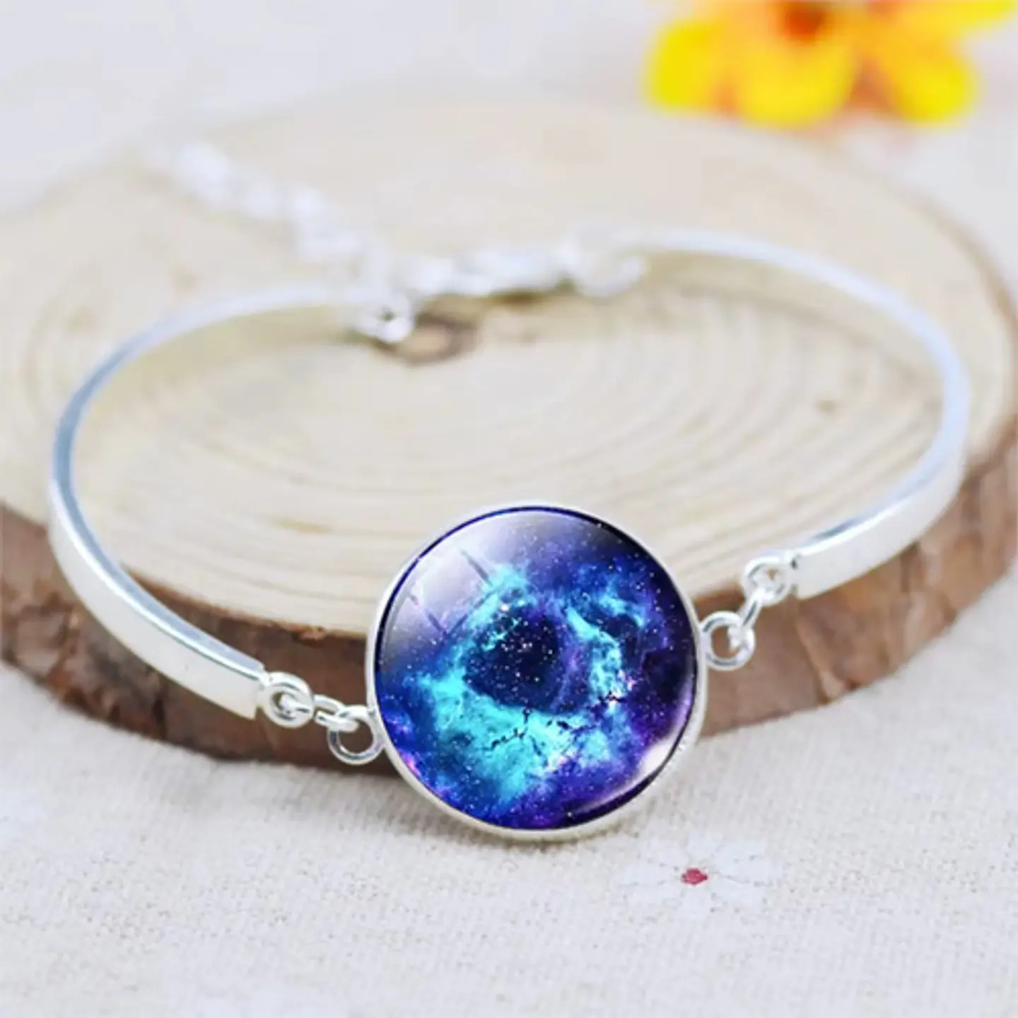 Set Joyería Mujer Collar, Pulsera Y Aretes Dije Galaxia Luna 7
