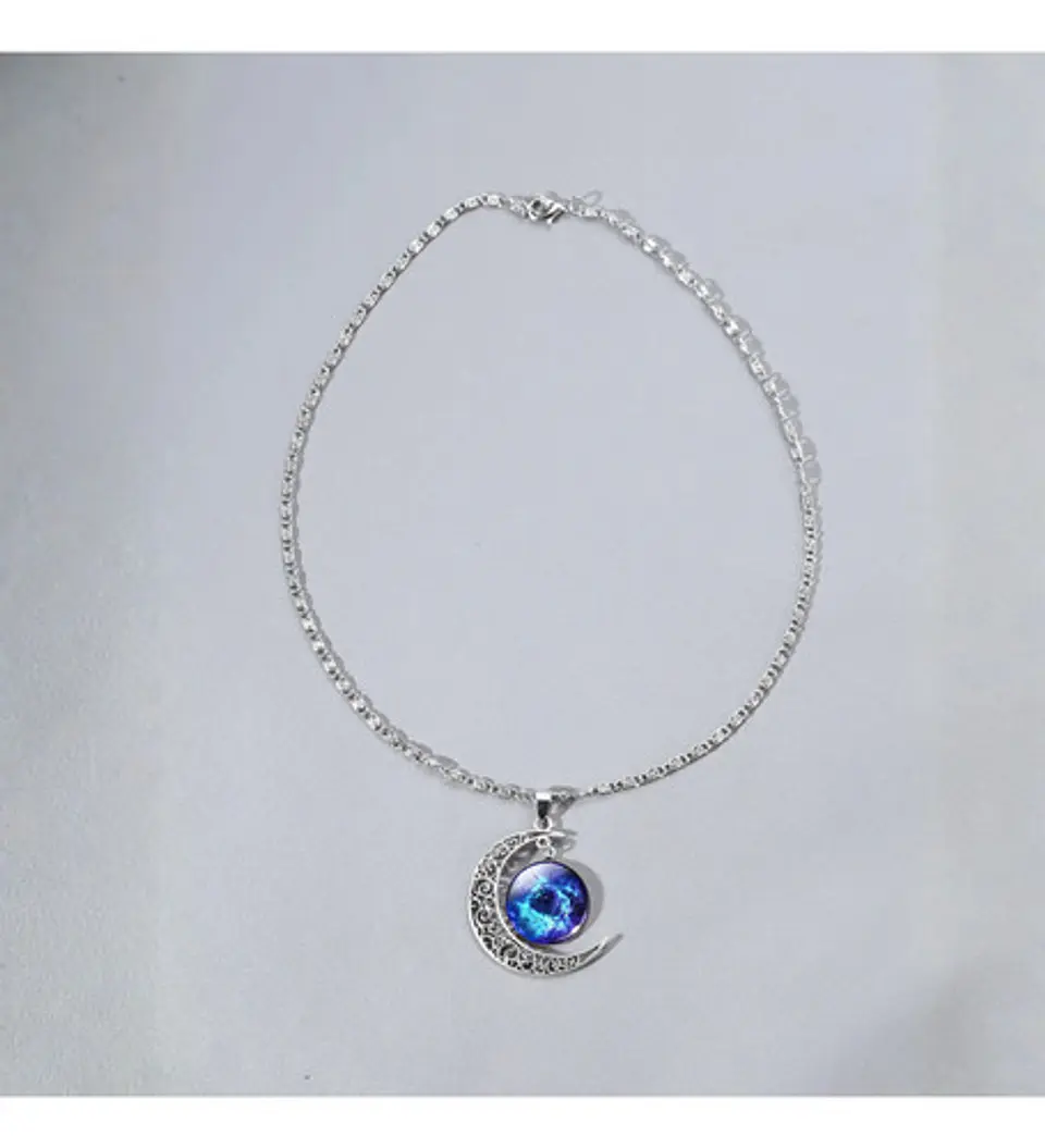 Set Joyería Mujer Collar, Pulsera Y Aretes Dije Galaxia Luna 8