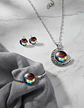 Set Joyería Mujer Collar, Pulsera Y Aretes Dije Galaxia Luna - Miniatura 14