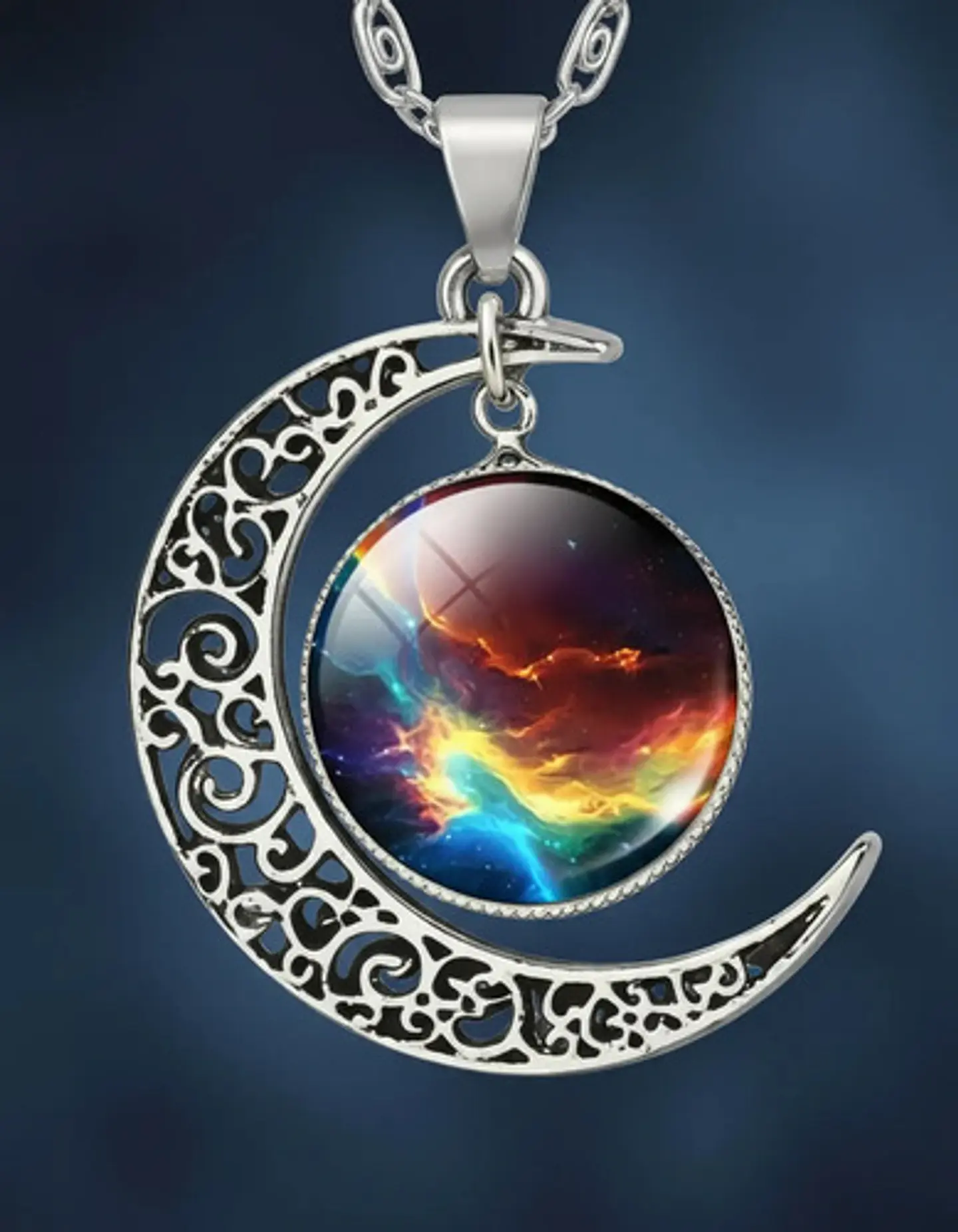 Set Joyería Mujer Collar, Pulsera Y Aretes Dije Galaxia Luna 17