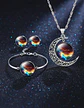 Set Joyería Mujer Collar, Pulsera Y Aretes Dije Galaxia Luna - Miniatura 18