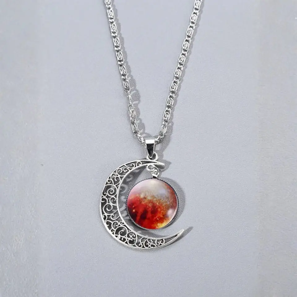 Set Joyería Mujer Collar, Pulsera Y Aretes Dije Galaxia Luna 26