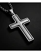 Collar Para Hombre Y Mujer Dije Cruz Giratoria Con Escritura - Miniatura 5