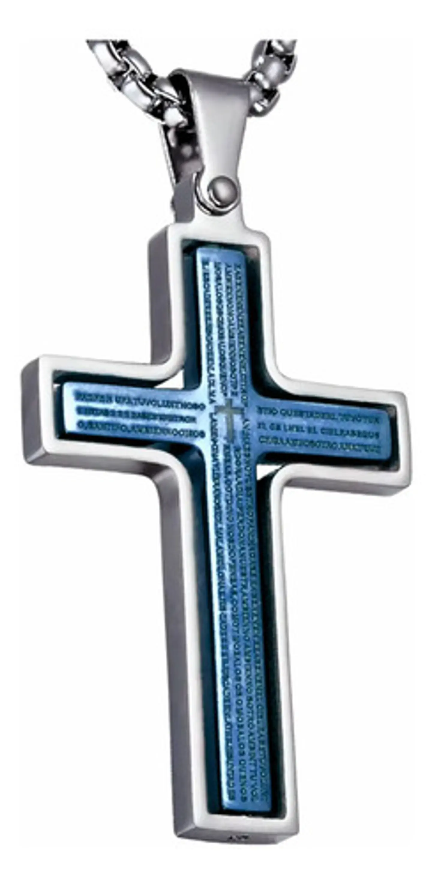 Collar Para Hombre Y Mujer Dije Cruz Giratoria Con Escritura 9
