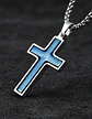 Collar Para Hombre Y Mujer Dije Cruz Giratoria Con Escritura - Miniatura 13