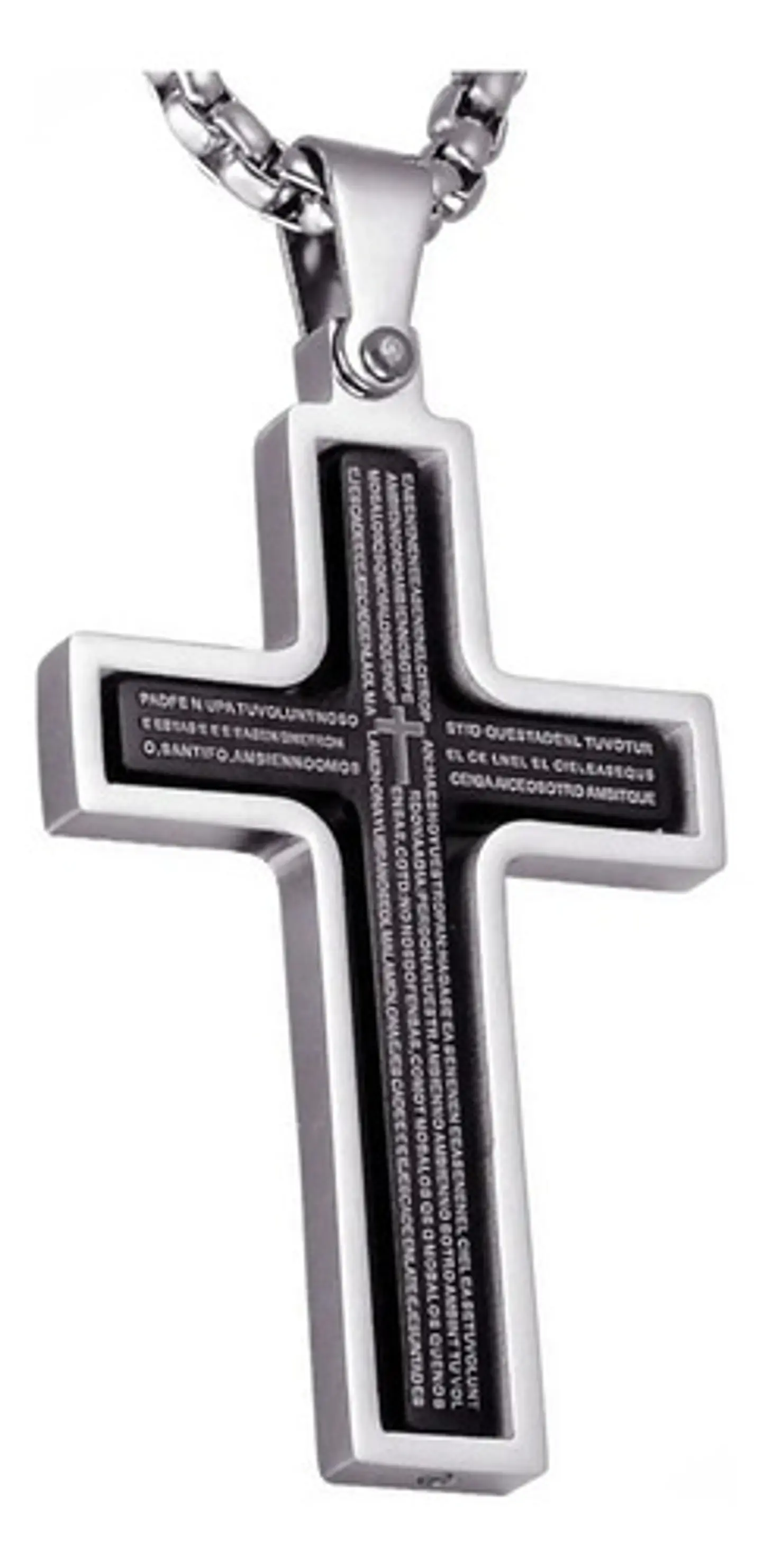 Collar Para Hombre Y Mujer Dije Cruz Giratoria Con Escritura 23